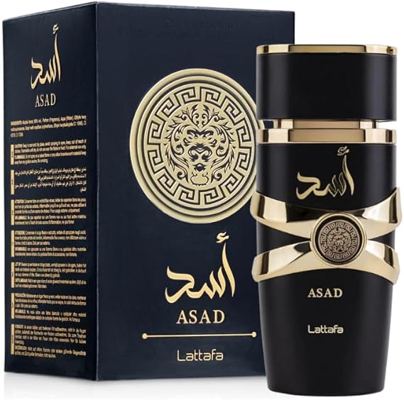 Lattafa Asad Perfume, fragancia refrescante de madera y almizcle, 100 ml, perfume unisex (paquete de 1)